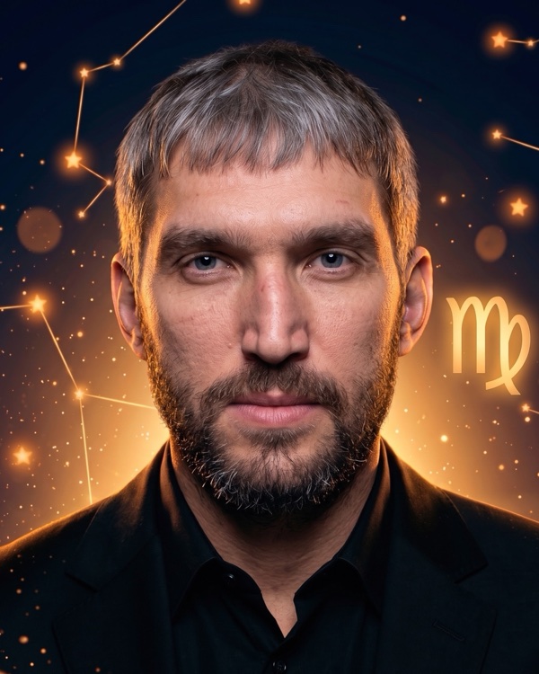 Александр Овечкин — портрет для фан-превью эпизода шоу «Натальная карта» с разбором натальной карты хоккеиста и капитана «Вашингтон Кэпиталз» (Дева, Луна в Весах)